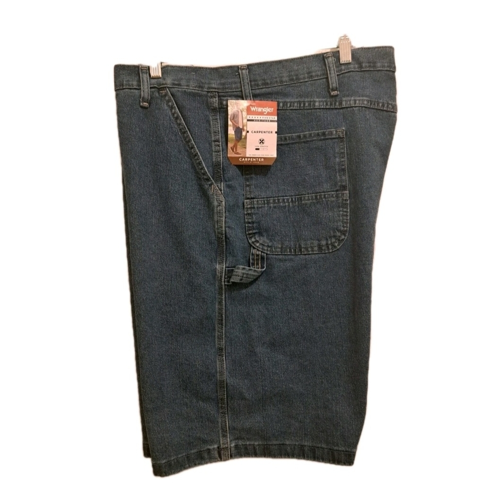 Wrangler Men's Carpenter Blue Denim Jean Shorts Workwear Utility Size 44x10 NWT
